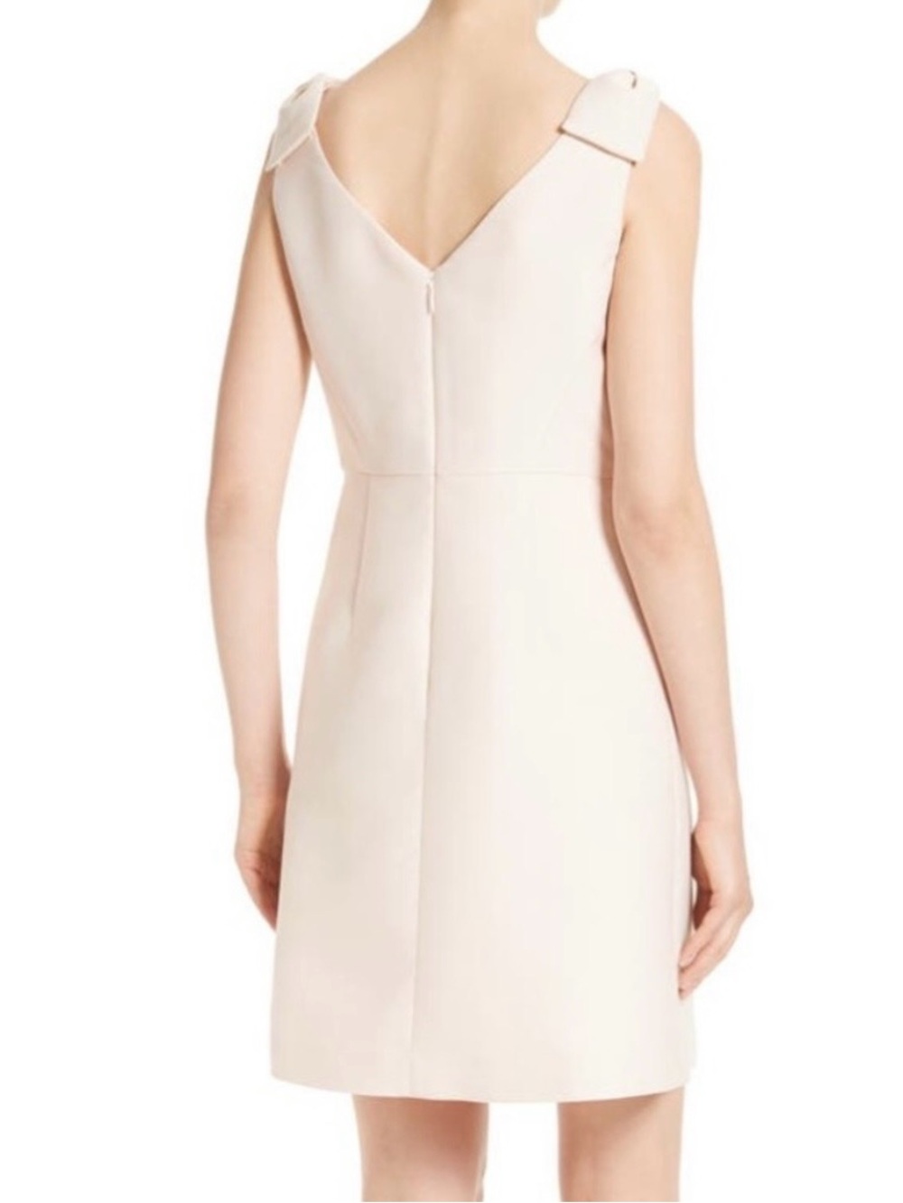 Kate Spade Sleeveless Bow Shoulder Sheath Dress in Pale Pink Sz 2 - Picture 2 of 9